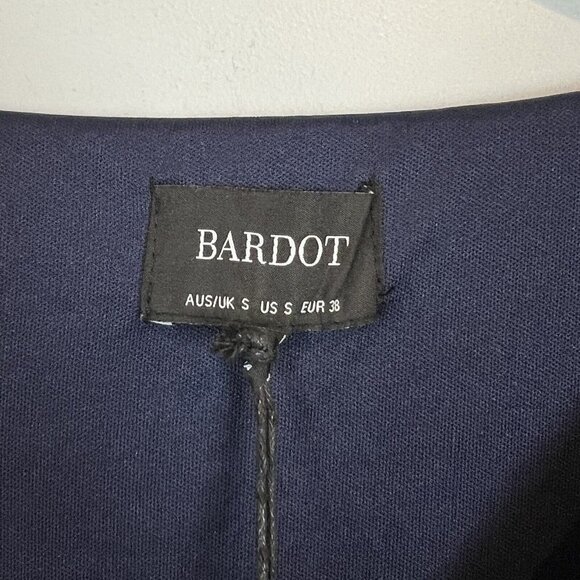 Bardot Lurex Rib Midi Dress in Navy Lurex Metallic Sparkle Womens size Small NWT - Picture 5 of 9